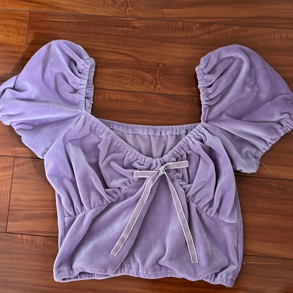 Lilac velour babydoll top